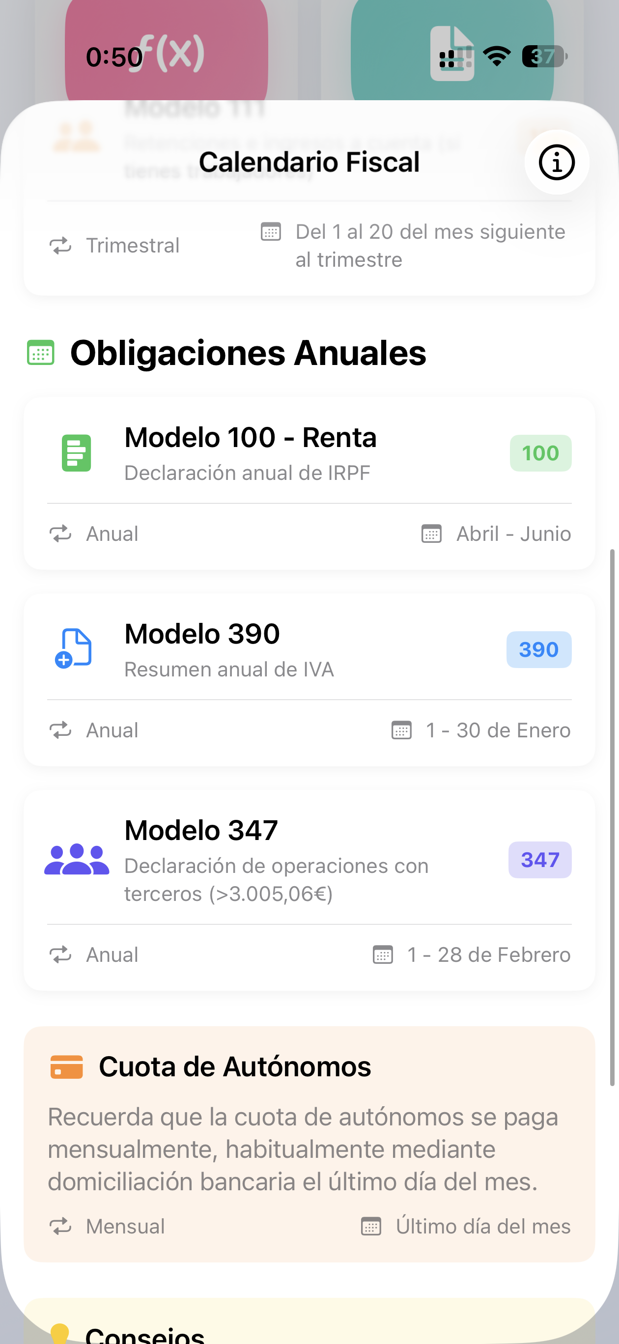 Calendario fiscal de FiscalIA